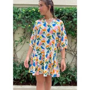 Anthropologie FRESHA London Abbott Mini Swing Dress Small Summer Multicolor